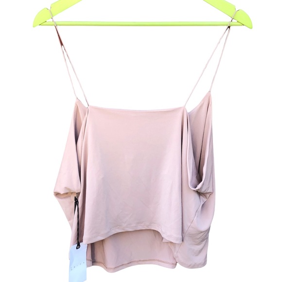 LEITH 3X Tan Tank Top Slinky Sexy Layer Crop Shelf Bra Liner Pullover Taupe - Picture 5 of 5